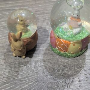 Charming Rabbit Snow Globe Set - Tan and Multicolor